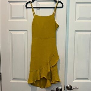 Yellow/mustard Ruffle Hem Dress size M